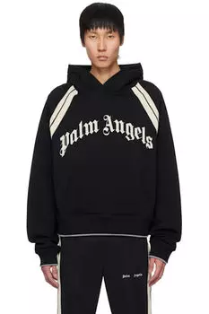Черная толстовка с изогнутым логотипом Palm Angels