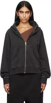 Черная толстовка с капюшоном Eternal Zip Entire Studios, Washed black