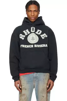 Черная толстовка с капюшоном «Французская Ривьера» Rhude