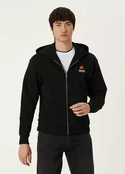 Черная толстовка с капюшоном и логотипом Kenzo