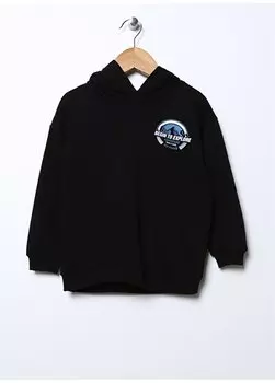 Черная толстовка с капюшоном и принтом для мальчиков с длинными рукавами HIKE BOY Limon, черный