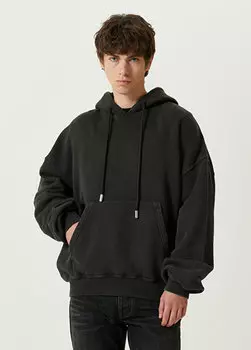 Черная толстовка с капюшоном и принтом логотипа в виде рисунка Off-White