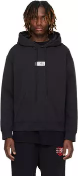 Черная толстовка с капюшоном из нечесаного хлопка MM6 Maison Margiela