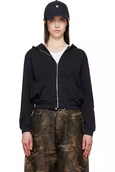 Черная толстовка с капюшоном на молнии Acne Studios