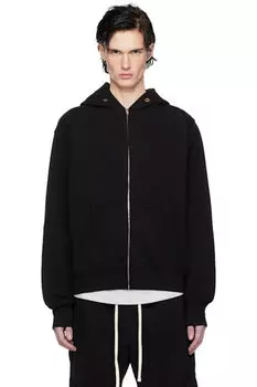 Черная толстовка с капюшоном на молнии Les Tien