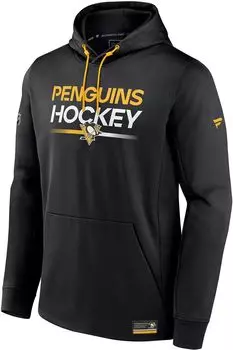 Черная толстовка с капюшоном NHL Pittsburgh Penguins Authentic Pro Rink