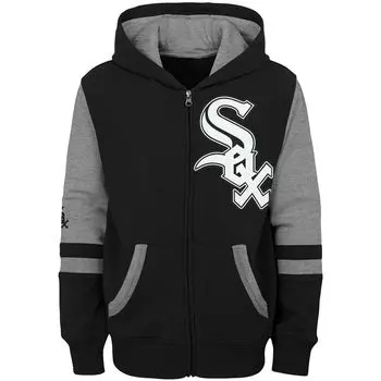 Черная толстовка с капюшоном с цветными блоками и молнией во всю длину для малышей Chicago White Sox Stadium Outerstuff