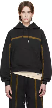 Черная толстовка с капюшоном с принтом Eckhaus Latta