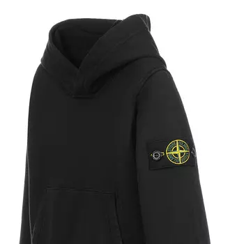 Черная толстовка с капюшоном Stone Island, черный