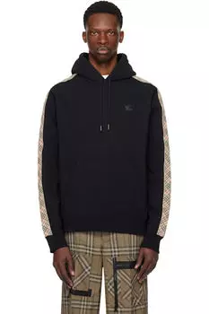 Черная толстовка с капюшоном в клетку Burberry