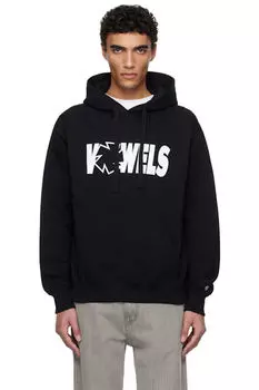 Черная толстовка с надписью Icon Spell Out vowels