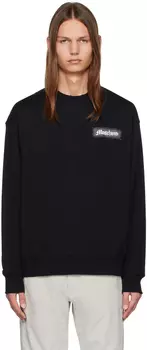 Черная толстовка с нашивками Moschino