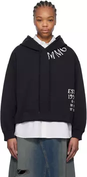 Черная толстовка с необработанными краями MM6 Maison Margiela