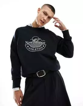 Черная толстовка с рисунком New Balance