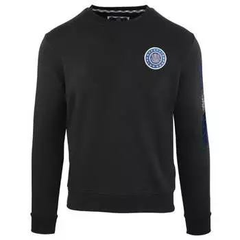 Черная толстовка с тисненым круглым логотипом Aquascutum, черный