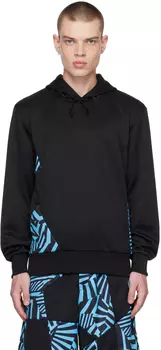 Черная толстовка со вставками Черный/Синий Comme des Garons