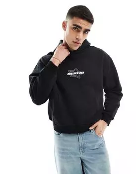 Черная толстовка свободного кроя с принтом "Берлин" ASOS DESIGN