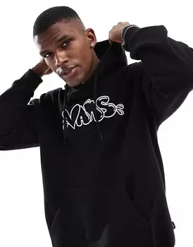 Черная толстовка свободного кроя Vans Caps
