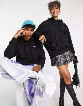 Черная толстовка унисекс с логотипом COLLUSION