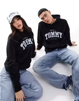 Черная толстовка унисекс стандартного кроя с логотипом NY College Tommy Jeans