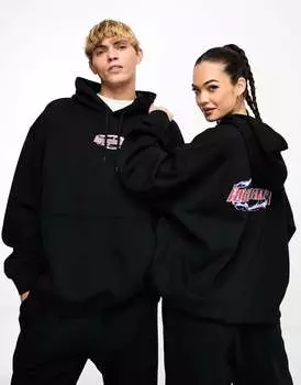 Черная толстовка унисекс в стиле унисекс с графическим рисунком Weekday