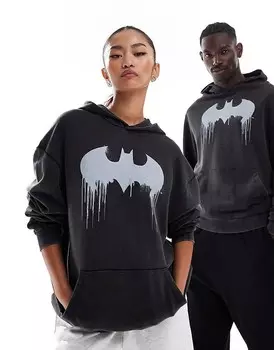 Черная толстовка унисекс в стиле унисекс с принтом Бэтмена ASOS DESIGN