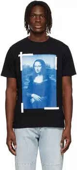 Черная тонкая футболка Monalisa Off-White