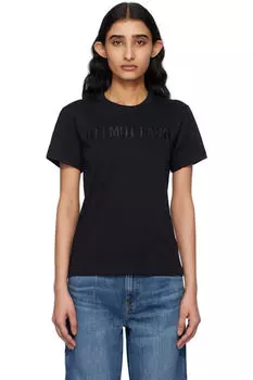 Черная тонкая футболка с логотипом Helmut Lang