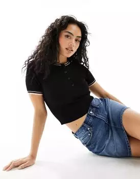 Черная трикотажная футболка с кантом ASOS