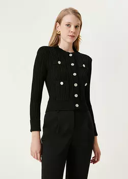 Черная трикотажная куртка Beymen