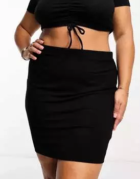 Черная трикотажная мини-юбка-карандаш ASOS DESIGN Curve