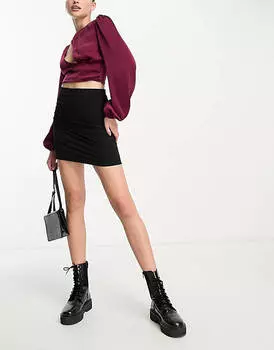 Черная трикотажная мини-юбка-карандаш ASOS DESIGN Tall