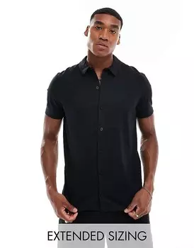 Черная трикотажная рубашка ASOS DESIGN