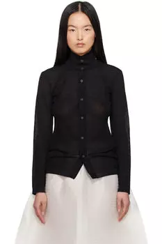 Черная трикотажная рубашка ISSEY MIYAKE