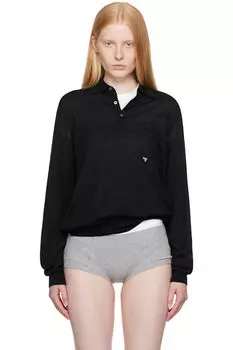 Черная трикотажная рубашка-поло HommeGirls