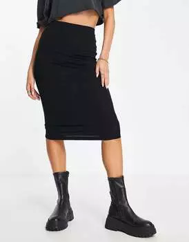 Черная трикотажная юбка-карандаш ASOS
