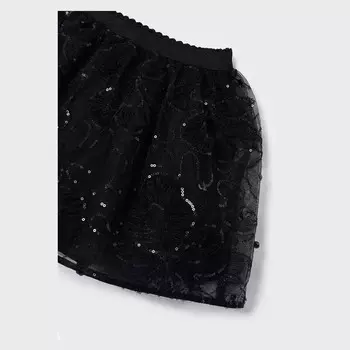 Черная юбка из фатина с аппликацией MAYORAL, черный