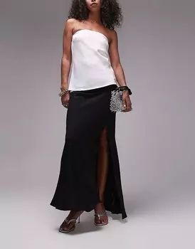 Черная юбка макси Topshop с твистом
