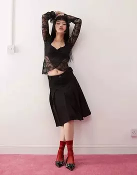 Черная юбка миди из шамбре sanjani Motel