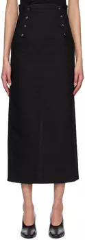 Черная юбка-миди на пуговицах Mame Kurogouchi