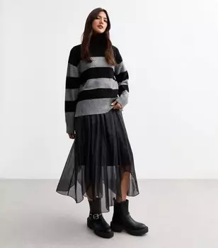 Черная юбка-миди с подолом лепестков New Look, черный