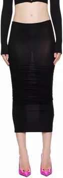 Черная юбка-миди со сборками Versace