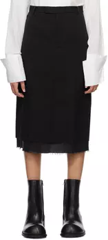 Черная юбка-миди со складками Subtle Le Nguyen