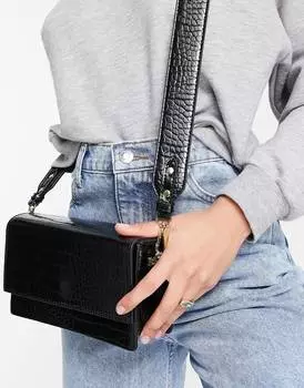 Черная удлиненная сумка через плечо ASOS DESIGN