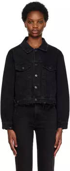 Черная укороченная джинсовая куртка Charli AGOLDE