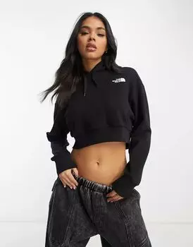 Черная укороченная флисовая худи The North Face Trend