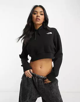 Черная укороченная флисовая худи The North Face Trend