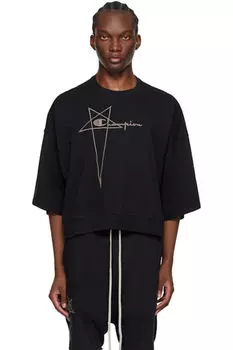 Черная укороченная футболка Champion Edition Tommy Rick Owens