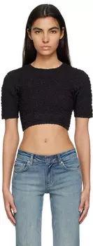 Черная укороченная футболка GANNI