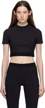 Черная укороченная футболка Givenchy